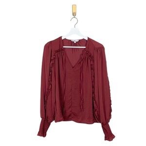 Sam Edelman Varick V-Neck Satin Blouse Size Medium